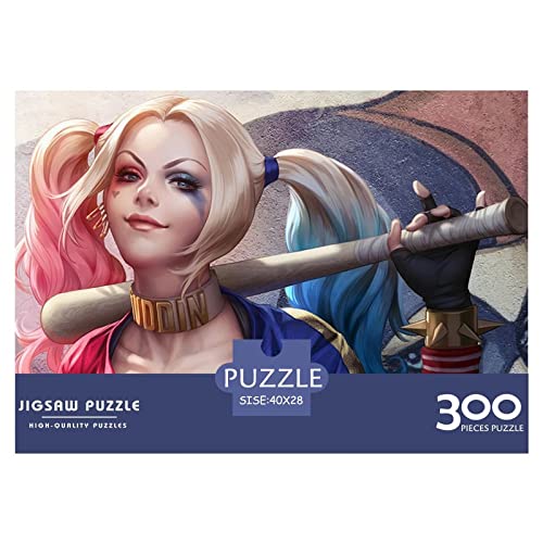 Puzzle Suicide Squad Spielzeug 300 Teile Puzzles Für Erwachsene Und Jugendliche Geburtstag Geschenk Harley Quinn Premium Holz Puzzle Schwierig Und Herausforderung 300pcs (40x28cm) von HESHS