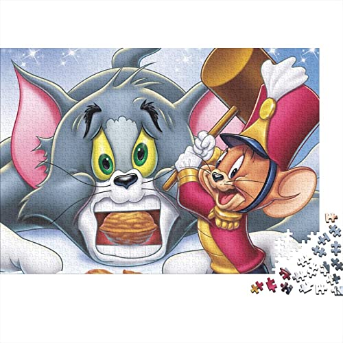 Puzzle Tom and Jerry 1000 Teile Puzzles Für Erwachsene Spielzeug,Cartoon Puzzle Premium Holzpuzzle Geburtstagsgeschenk,Geschenke Für Frauen,Wandkunst 1000pcs (75x50cm) von HESHS