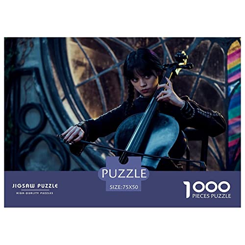 Puzzle Wednesday Puzzles 1000 Teile Erwachsene Puzzle 1000 Teile Puzzle Addams Family Puzzles Für Erwachsene Und Jugendliche Premium Holzgeschenke 1000pcs (75x50cm) von HESHS