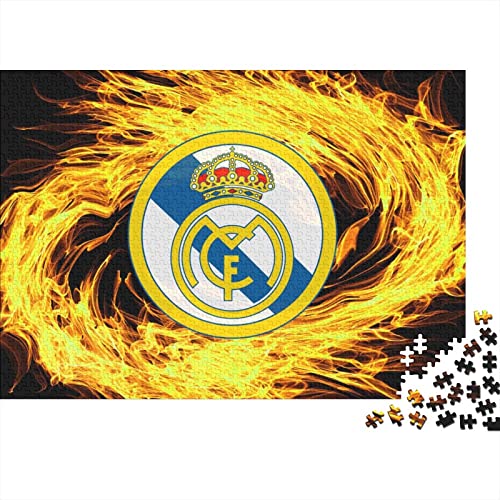 Real Madrid Logo Puzzle 1000 Teile,Puzzles Für Erwachsene,Unmögliches Puzzles Spielzeug, Bunte Fliesen Spiel,Fußball 1000 Puzzle Dekoration Jugendliche Geschenke Puzzle 1000pcs (75x50cm) von HESHS