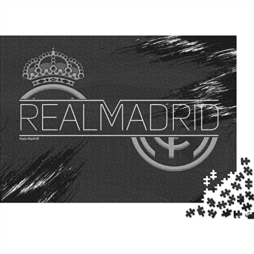 Real Madrid Logo Puzzle 1000 Teile,Puzzles Für Erwachsene,Unmögliches Puzzles Spielzeug, Bunte Fliesen Spiel,Fußball 1000 Puzzle Dekoration Jugendliche Geschenke Puzzle 1000pcs (75x50cm) von HESHS