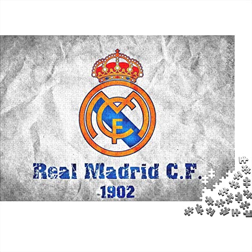 Real Madrid Logo Puzzle Für Erwachsene,Puzzle 1000 Teile Herausforderndes Puzzles Fußball,Geschicklichkeitsspiel Für Die Ganze Familie,Bunte Fliesen Spielzeug Spiel,Geschenke 1000pcs (75x50cm) von HESHS