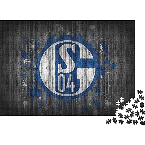 Schalke Logo 1000 Teile Puzzles Shaped Premium Wooden Puzzle Fußball,Birthday Present,Wall Art for Adults Difficult and Challenge Gifts 1000pcs (75x50cm) von HESHS