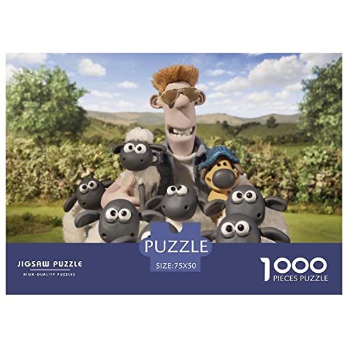 Shaun das Schaf 1000 Teile Puzzles,holzpuzzle Puzzles Spiel,Entspannung Puzzle Spiele,mentale Übung Puzzle,Anime Figure Für Jugendliche Und Erwachsene Geschenke 1000pcs (75x50cm) von HESHS