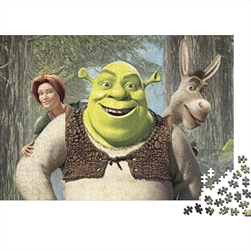 Shrek Premium Holz Puzzles 1000 Teile Green Monster,Geburtstagsgeschenk,Geschenke Für Frauen,Wandkunst Für Erwachsene Und Jugendliche Schwierige Und Herausforderung Geschenke 1000pcs (75x50cm) von HESHS