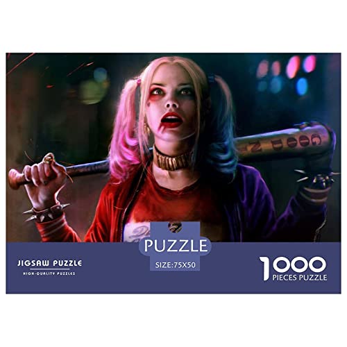 Suicide Squad Puzzle 1000 Teile,Puzzles Für Erwachsene,Unmögliches Puzzles Spielzeug, Bunte Fliesen Spiel,Harley Quinn 1000 Puzzle Dekoration Jugendliche Geschenke Puzzle 1000pcs (75x50cm) von HESHS