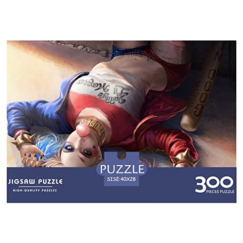 Suicide Squad Puzzle 300 Teile,Harley Quinn Puzzles Für Erwachsene,Impossible Puzzle,Geschicklichkeitsspiel Für Die Ganze Familie,Legespiel Home Dekoration Puzzles 300pcs (40x28cm) von HESHS