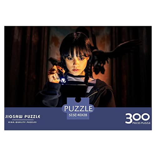 Wednesday Puzzle Für Erwachsene,Puzzle 300 Teile Herausforderndes Puzzles Addams Family,Für Die Ganze Familie,Bunte Fliesen Spielzeug Spiel,Geschenke 300pcs (40x28cm) von HESHS