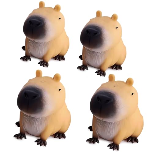 HESUSUSI Capybara Kugelfisch Anti Stress Stressball 4 Stück Capybara Anti Stress Spielzeug Soft Squeeze Stressabbau Spielzeug Capybara Squishy Squeeze Toy Für Erwachsene Und Kinder von HESUSUSI