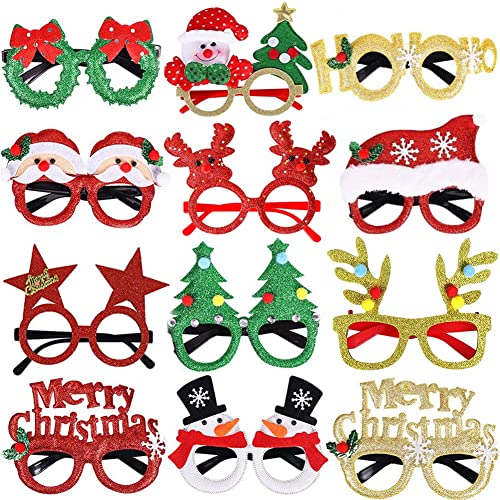 HETITU 12 Stück Weihnachten Brille, Weihnachtsbrillen Stirnbänder Weihnachten Urlaub Partei liefert die Geschenke für Kinder und Erwachsene Weihnachtsfeier HETITU 12 Stück Weihnachten Brille, Weihnachtsbrillen Stirnbänder Weihnachten Urlaub Partei liefert die Geschenke für Kinder und Erwachsene Weihnachtsfeier von HETITU