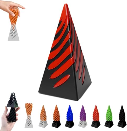 HEVANCIE Unmögliche Pyramiden-Passing-Skulptur, Pass Through Pyramid Fidget Toy, Angstlinderungsspielzeug für Erwachsene und Kinder (E) von HEVANCIE