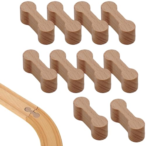 Holz-Schienen-Verbinder-Set (10 Stück) – Kompatible Gleisverbinder für Holzeisenbahnen – Passend für Brio, Lillabo, Melissa, Thomas,und weitere Marken von HEWJYDE