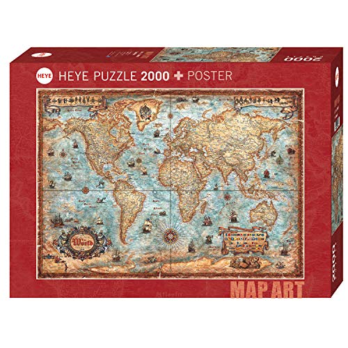 HEYE 29845 The World Standart 2000 Teile, Map Art, inkl. Poster, Brown von HEYE