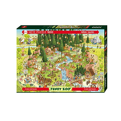 Heye Verlag HY29638 Puzzle Black Forest Habitat, Funky Zoo, Degano Puzzle, Green von HEYE