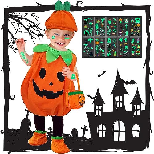 HEYIDAMAI Halloween Kostüm Kürbis kinder,Kürbis Kostüm Kleinkind,Halloween Kostüm Kinder Kürbis,Halloween Kürbis Kostüm Kinder,Halloween Kostüm Kinder mädchen jungen für Fasching Party 1-10 Jahre von HEYIDAMAI