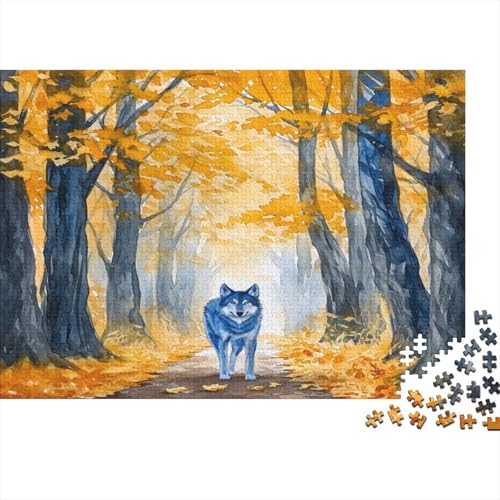 Bunter Wolf 1000 Teile,Impossible Puzzle,GesKükenlichkeitsspiel Für Die Ganze Familie, Erwachsenen Puzzlespiel Puzzel 1000pcs (75x50cm) von HEYLInUP