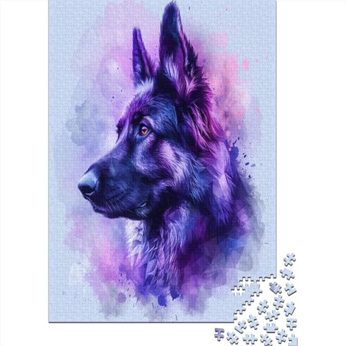 Deutscher Schäferhund Hund Puzzlespiel 1000 Teile Puzzle Für Erwachsene Und Kinder Ab 14 Jahren, Puzzle-Motiv Erwachsenen Puzzlespiel Puzzel 1000pcs (75x50cm) von HEYLInUP