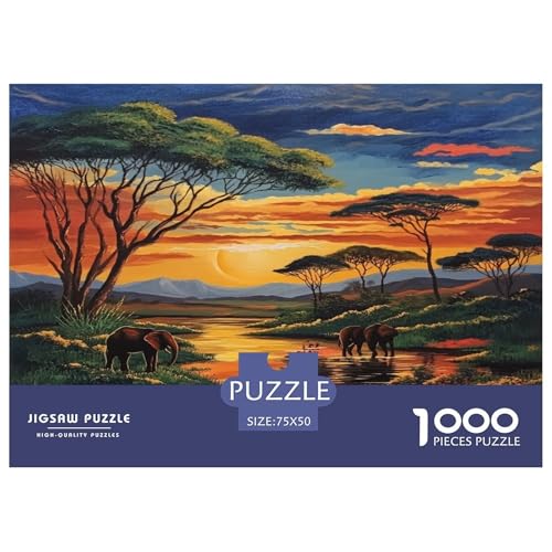 Elefant Puzzle 1000 Teile Für Erwachsene Und Kinder Ab 14 Jahren Für Stressabbauer Puzzel 1000pcs (75x50cm) von HEYLInUP