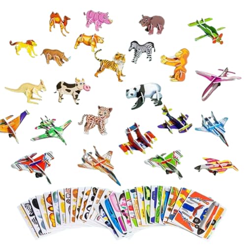 HFDHD 25-teiliges pädagogisches 3D-Cartoon-Puzzle, 3D-Puzzlespiel für Kinder, 3D-Puzzles, Cartoon-Lernspielzeug für Jungen und Mädchen (2 Set, A) von HFDHD