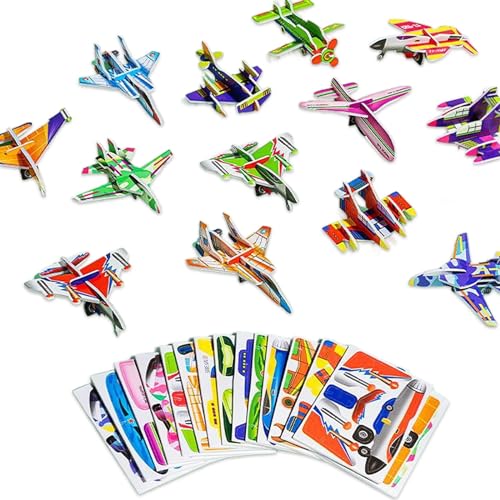 HFDHD 25-teiliges pädagogisches 3D-Cartoon-Puzzle, 3D-Puzzlespiel für Kinder, 3D-Puzzles, Cartoon-Lernspielzeug für Jungen und Mädchen (Aircraft) von HFDHD