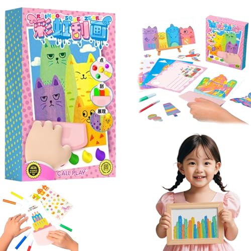 HFDHD Rainbow Scratch Art, 20-teiliges DIY Rainbow Scratch Art für Kinder, originelle Geschenke, Partyaktivitäten für Kleinkinder, lustige Postkarten für Kinder (1Set) von HFDHD