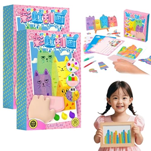 HFDHD Rainbow Scratch Art, 20-teiliges DIY Rainbow Scratch Art für Kinder, originelle Geschenke, Partyaktivitäten für Kleinkinder, lustige Postkarten für Kinder (2Set) von HFDHD