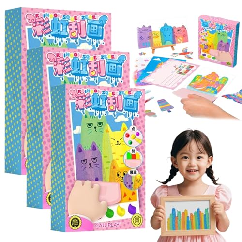 HFDHD Rainbow Scratch Art, 20-teiliges DIY Rainbow Scratch Art für Kinder, originelle Geschenke, Partyaktivitäten für Kleinkinder, lustige Postkarten für Kinder (3Set) von HFDHD