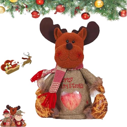 HFDHD Weihnachtsgeschenkbeutel mit Reißverschlussdesign, Weihnachtsmann-Schneemann-Puppen-Aufbewahrungsgeschenkbeutel, Weihnachtsgeschenkbeutel mit Kordelzug (C) von HFDHD