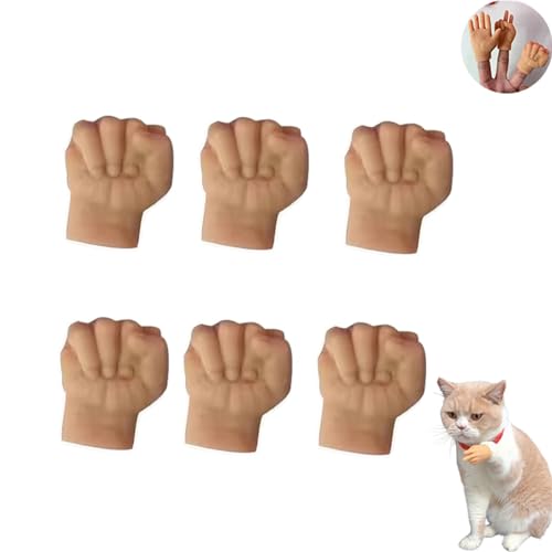 Mini-Hände für Katzen, kleine gekreuzte Hände für Katzen, kleine Fingerhände mit lustigen Gesten, Mini-gekreuzte Hände aus Kunststoff für Katzen (6 Pcs, F) von HFDHD