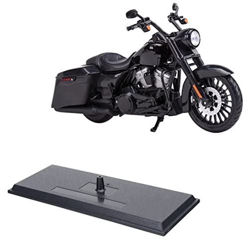 HFMXZHI Motorrad-Modell Für Harley Road King 2017 Druckgussfahrzeuge Geburtstagsgeschenk Kinderspielzeug Autosammlung 1/12(Black and Base) von HFMXZHI