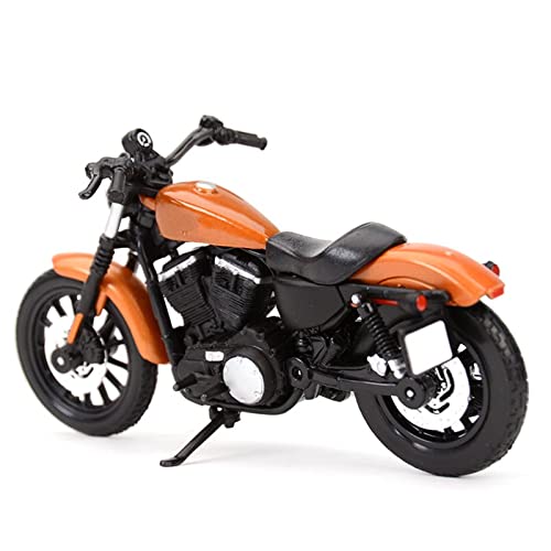 HFMXZHI Motorrad-Modell Für Harley Sportster Iron 883 2014 Druckgussfahrzeuge Geburtstagsgeschenk Kinderspielzeug Autosammlung 1/18(Orange) von HFMXZHI