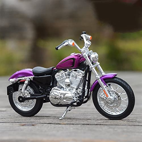 HFMXZHI Motorrad-Modell Für Harley XL 1200V Seventy-Two 2013 Druckgussfahrzeuge Geburtstagsgeschenk Kinderspielzeug Autosammlung 1/18(Purple) von HFMXZHI