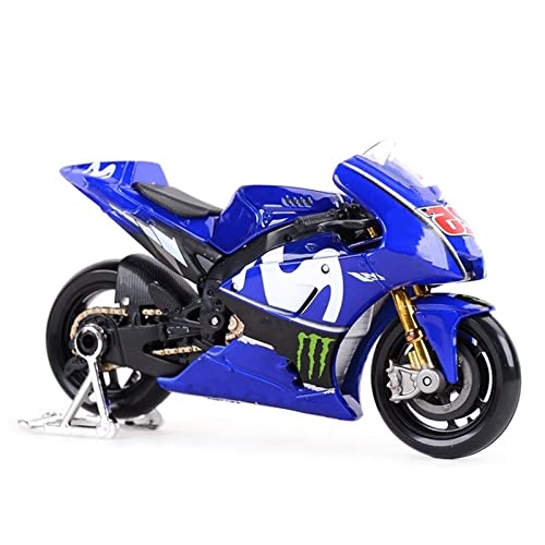 HFMXZHI Motorrad-Modell Für Yamaha YZR M1 Factory Racing Team 2018 Druckgussfahrzeuge Geburtstagsgeschenk Kinderspielzeug Autosammlung 1:18(Blue 25) von HFMXZHI