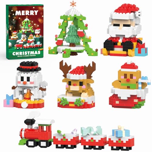 HGCYCF Weihnachten 6 in 1 Bausteine Set Kompatibel mit Lego Adventskalender 2024 Stapeln Neues Spielzeug Urlaub Geschenkbox Neujahr Weihnachtsgeschenke für Kinder für Jungen & Mädchen und Erwachsene von HGCYCF