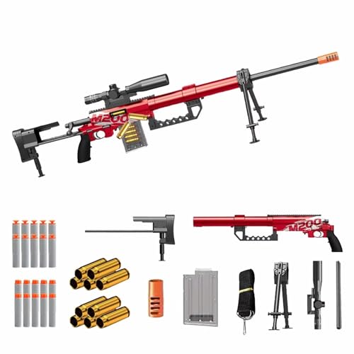 M200 Kinderpistole Eva Soft Bullet Sniper Toy 25m Long Range Shooting Auswurf Shell Ejecting Schaumstoff Blaster mit 20 Offizielle Darts Shooting Games füR Kinder Erwachsene Spielzeugpistole von HGFYE