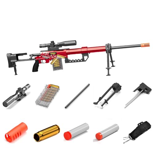 Toy Foam Blaster Sets,M200 Toy Sniper Gun with Rifle Scope Case Soft Bullet Gun Sports Toys(red) von HGFYE