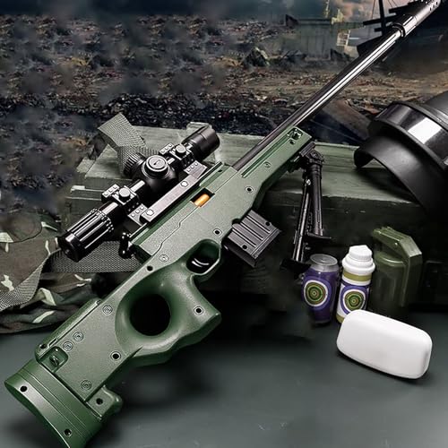 AWM Spielzeug Sniper Gewehr Schaumstoff Soft Bullet Manual Gun Shell auswurf Schießen auf große Distanz Toy verstellbares Teleskop Stiller Start Geburtstag Kinder Outdoor Spiel von HGMMFZ