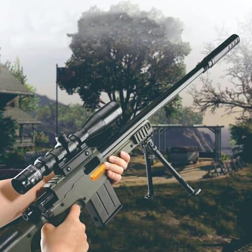 AWM Spielzeug Sniper Gewehr Schaumstoff Soft Bullet Manual Gun Shell auswurf Schießen auf große Distanz Toy verstellbares Teleskop Stiller Start Geburtstag Kinder Outdoor Spiel von HGMMFZ