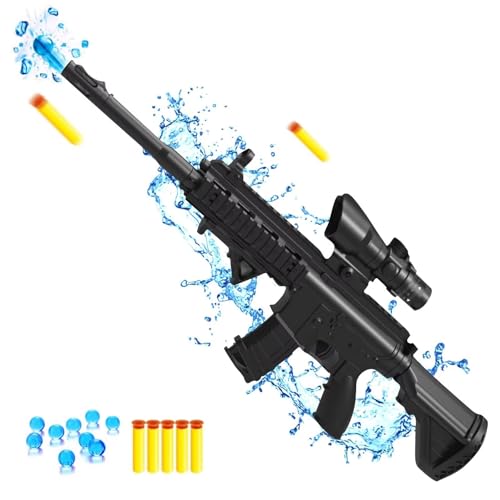 Gel Blaster Gun M416 Spielzeugpistole Wassergeschoss Eva Soft Geschosse Geräuschloses Schießen verstellbares Teleskop Sniper Gewehr Geeignet für Geburtstags und Weihnachtspartyspiele für Kinder von HGMMFZ