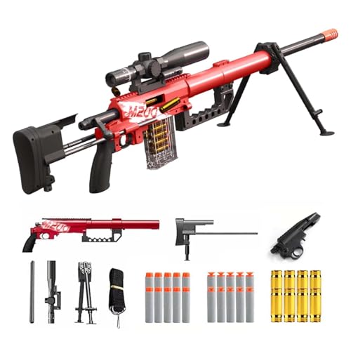 M200 Weichschaum-Scharfschützengewehr manuelles Popup Magazin AWM Toy Gun 52in geräuschloser Abschuss 32x verstellbares Teleskop geeignet für Outdoor-Spiele für Jungen Kinder von HGMMFZ