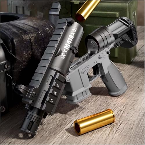 Soft Bullet Spielzeugpistole M416 Mini Faltbare Rifle Automatischer Hülsenauswurf Schaumstoff Blaster Gewehr Toy Gun Tolles Geschenk zum Geburtstag Weihnachten und Neujahr für Kinder ab 6 Jahren von HGMMFZ