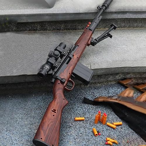 scharfschützengewehr 98K Spielzeug Sniper Gewehr Schaumstoff Soft Bullet Manual auswurf Schießen große Distanz Toy 15X Teleskop Stiller für Kindergeburtstage von HGMMFZ