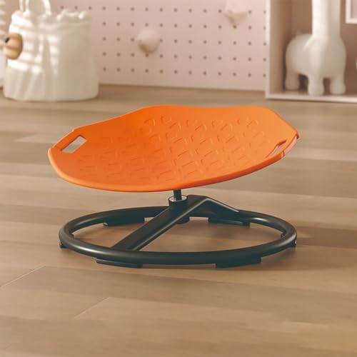 sensorik spielzeug autismus drehstuhl kinder mit armlehne Training 360° Drehsitz der Körperkoordination Metallbasis rutschfest Raumaktivität Alter 3–12 Geburtstagsgeschenk (orange) von HGMMFZ