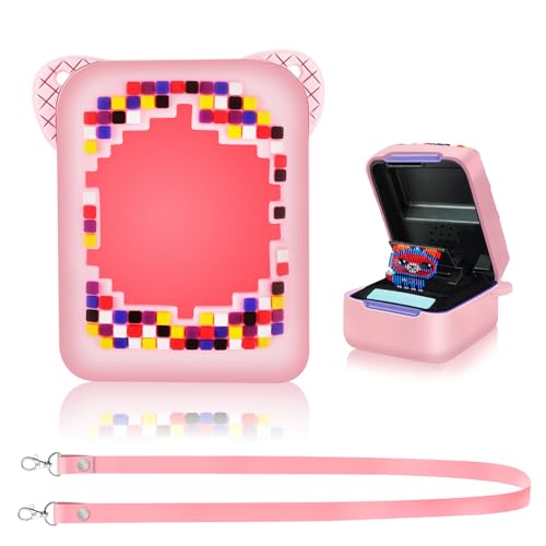 HGRGHH Silikonhülle für Bitzee Interactive Toy Digital Pet, Silikon Schutz Tasche für Bitzee Digital Haustier mit verstellbarem Lanyard, Tragetasche für Bitzee Digital Pet Interaktives Spielzeug, Rosa von HGRGHH