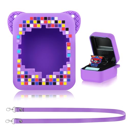 HGRGHH Silikonhülle für Bitzee Interactive Toy Digital Pet,Silikon Schutz Tasche für Bitzee Digital Haustier mit verstellbarem Lanyard,Tragetasche für Bitzee Digital Pet Interaktives Spielzeug, Lila von HGRGHH