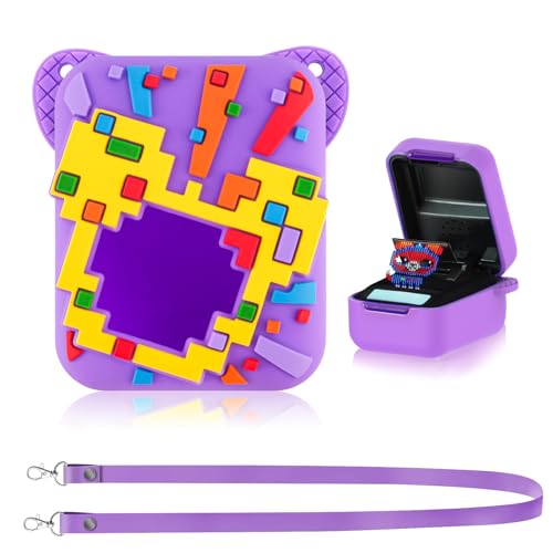 Silikonhülle für Bitzee Interactive Toy Digital Pet, Silikon Schutz Tasche für Bitzee Digital Haustier mit verstellbarem Lanyard, Tragetasche für Bitzee Digital Pet Interaktives Spielzeug(Neu-lila) von HGRGHH