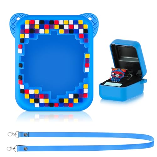 HGRGHH Silikonhülle für Bitzee Interactive Toy Digital Pet, Silikon Schutz Tasche für Bitzee Digital Haustier mit verstellbarem Lanyard, Tragetasche für Bitzee Digital Pet Interaktives Spielzeug, Blau von HGRGHH