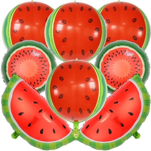 HGSHUO Obst Folienballon Hawaii Ballon Wassermelone Luftballon Folie Kindergeburtstag Deko Geburtstag Hawaii Luftballons Helium Hawaii Party Tropische Sommer Strandparty von HGSHUO