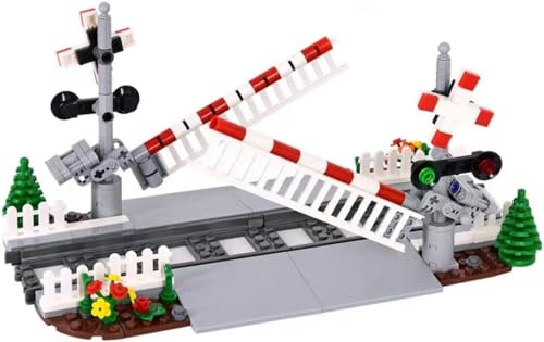 Zug Schienen Bausteine Bausatz, City Schienen Kreuzung Zubehör Eisenbahn Klemmbausteine Konstruktionsspielzeug Set (#1) von HGVSD