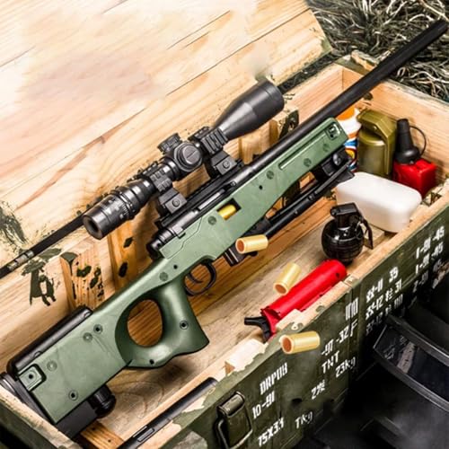 AWM Scharfschützengewehr Manueller Auswurf Spielzeugpistole Eva Schaumstoff-Blaster 65FT Reichweite Mit Verstellbarer Lupe Soft BulletToy Gun Gartenspiele Kinder Mottoparty Geburtstagsgeschenk von HGWJPZ